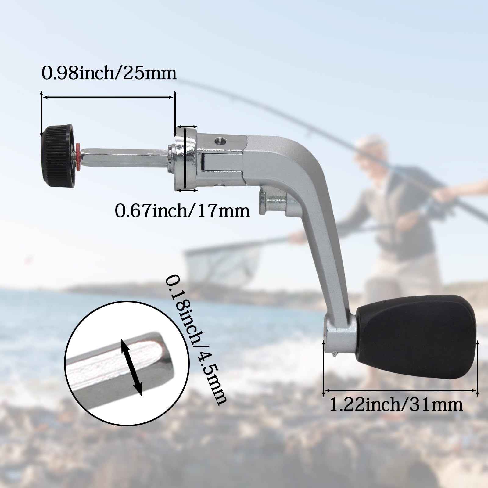 Cionyce Fishing Reel Rotary Knob Power Handle, Fishing Spinning Reel Handle for Fishing Handle Replacement Parts(2Pcs)