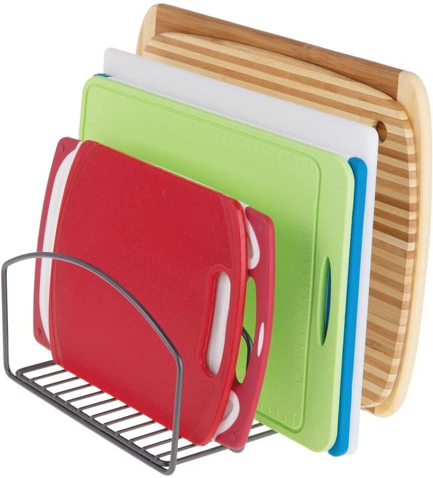 Image of Dish Rack Organizer for Kitchen - 3 Compartment Countertop Dish Drying Rack, Space-Saving Black Iron Dish Drainer Rack, 9.5 x 8 x 7.25 Inches