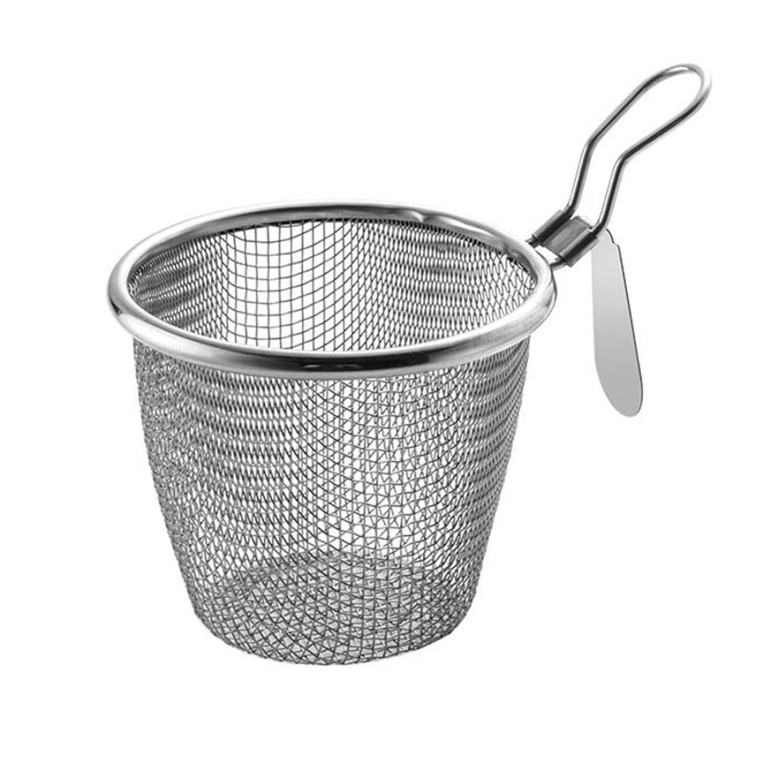 Pasta Strainer, 304 Stainless Steel Pasta Strainer Household Basket Mesh Colander Net Leakage Commercial Cooking Noodles Filter, Mesh