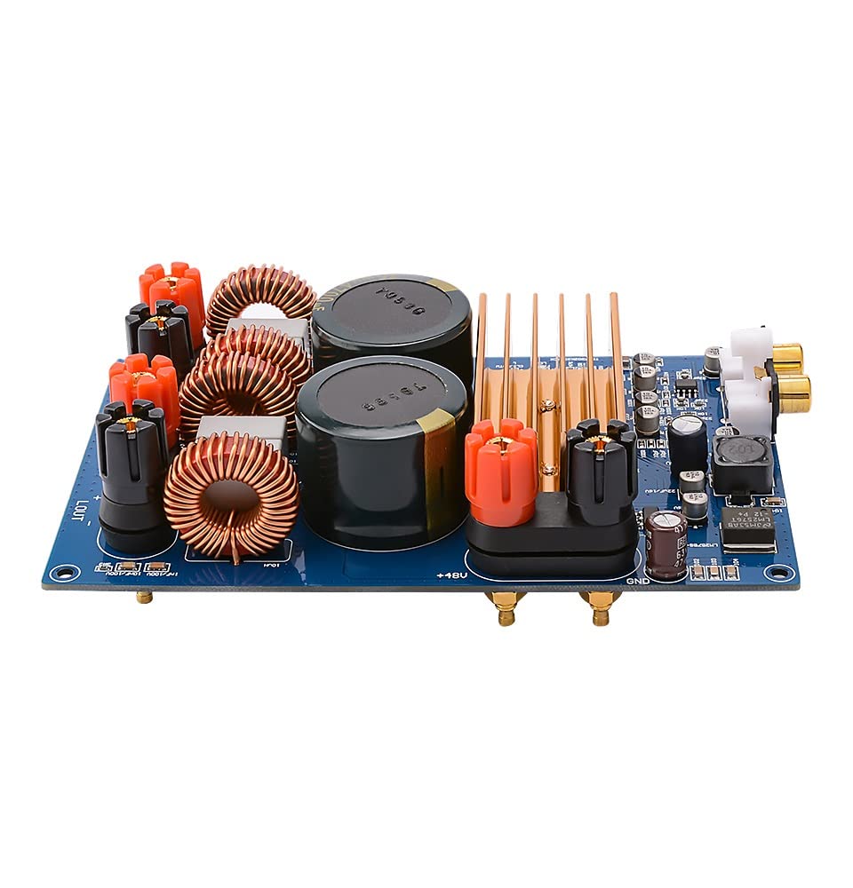 DLOETT-Amplificateur numérique 300 W x 2 Classe D, carte audio, amplificateur de son de puissance stéréo HiFi, mini amplificateur pour cinéma maison DC48 V