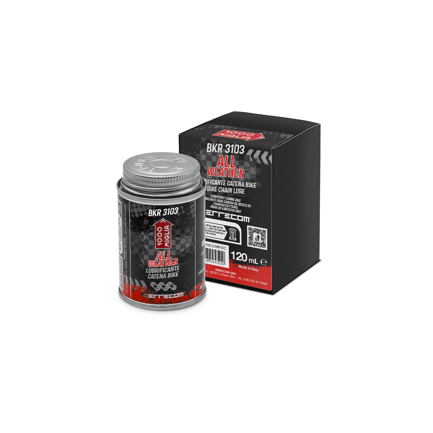 1000 Miglia BKR 3103 Lubrificante Catena Bici All Weather 120 ml Pennello incluso