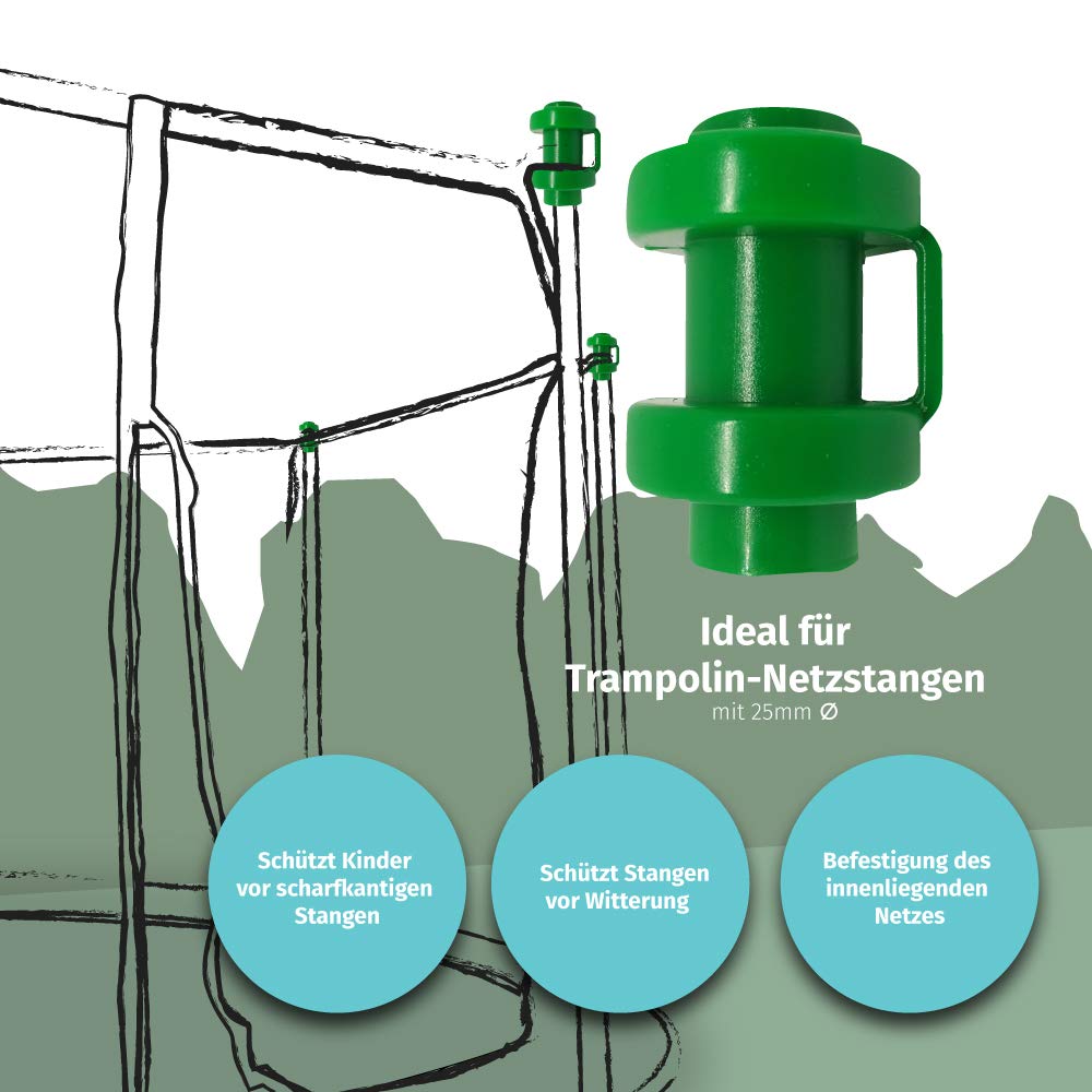 Lot De 8 Embouts De Protection Pour Trampoline - Housse Pour Barres De Filet Ø25 Mm, Robuste Et Résistant Aux Intempéries