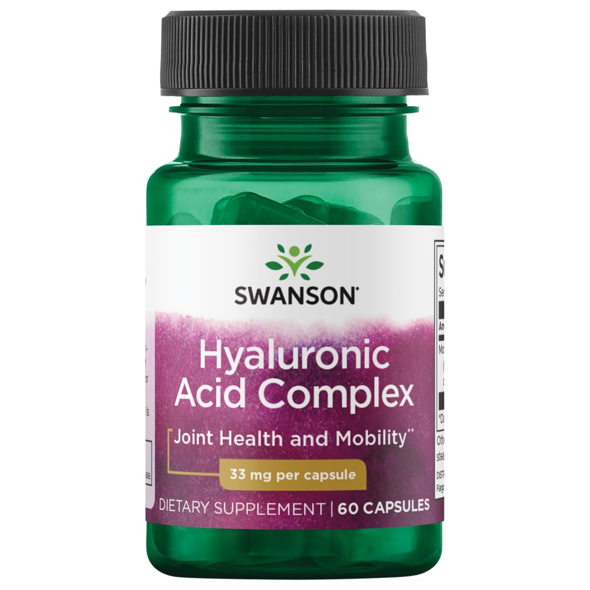 Swanson Hyal-Joint Hyaluronic Acid Complex 33 Milligrams 60 Capsules