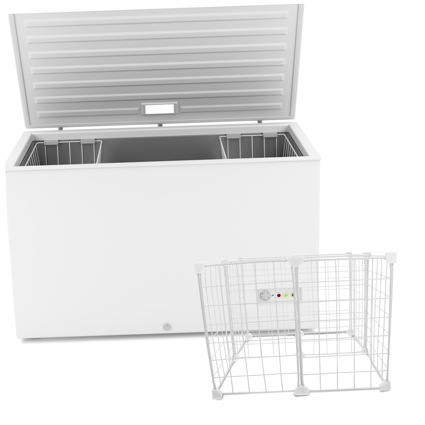 PRETYZOOM Divisorio per Congelatore Pozzetto Cestello Organizer in Filo Metallico per Congelatore Contenitore per Conservazione di Pesce e Alimenti Separatore per Ripiani