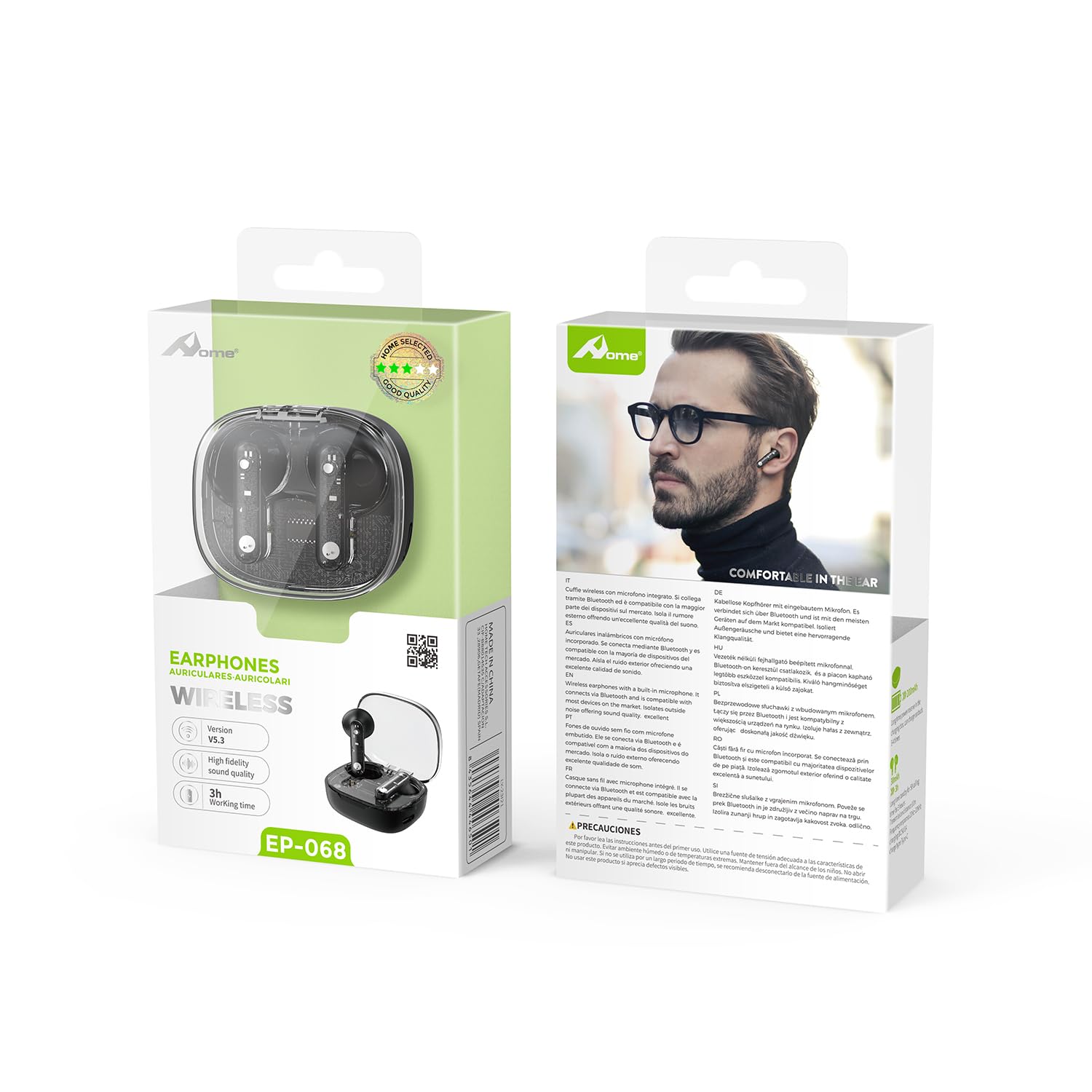 Cuffie Bluetooth 5.3 Con Microfono ENC E Ganci Auricolari – 60 Ore Di Batteria, IPX8 Impermeabili, Bassi Profondi