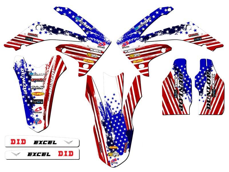 2009-2012 CRF 450 R Merica USA Senge Graphics Base Kit Compatible with Honda