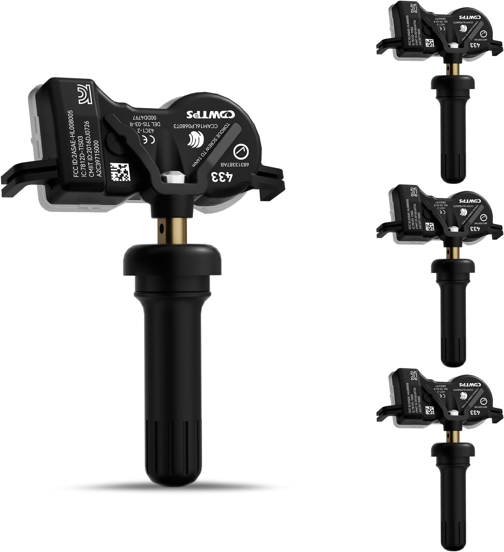 TPMS Sensor Dodge,4Pack 433Mhz Tire Pressure Monitoring System Sensor Compatible for Chrysler Jeep Dodge Fiat Replaces#68313387AB 68193586AC 68252493AB