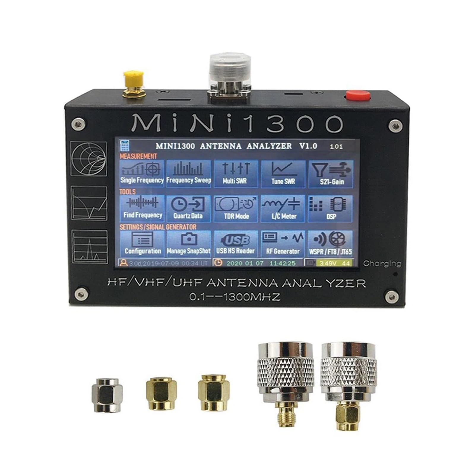 Spektrumanalysator, Mini1300 0,1-1300 MHz HF VHF UHF Antennenanalysator Vektornetzwerkanalysator SWR-Meter Frequenz-Sweep RF-Radio-Multimeter