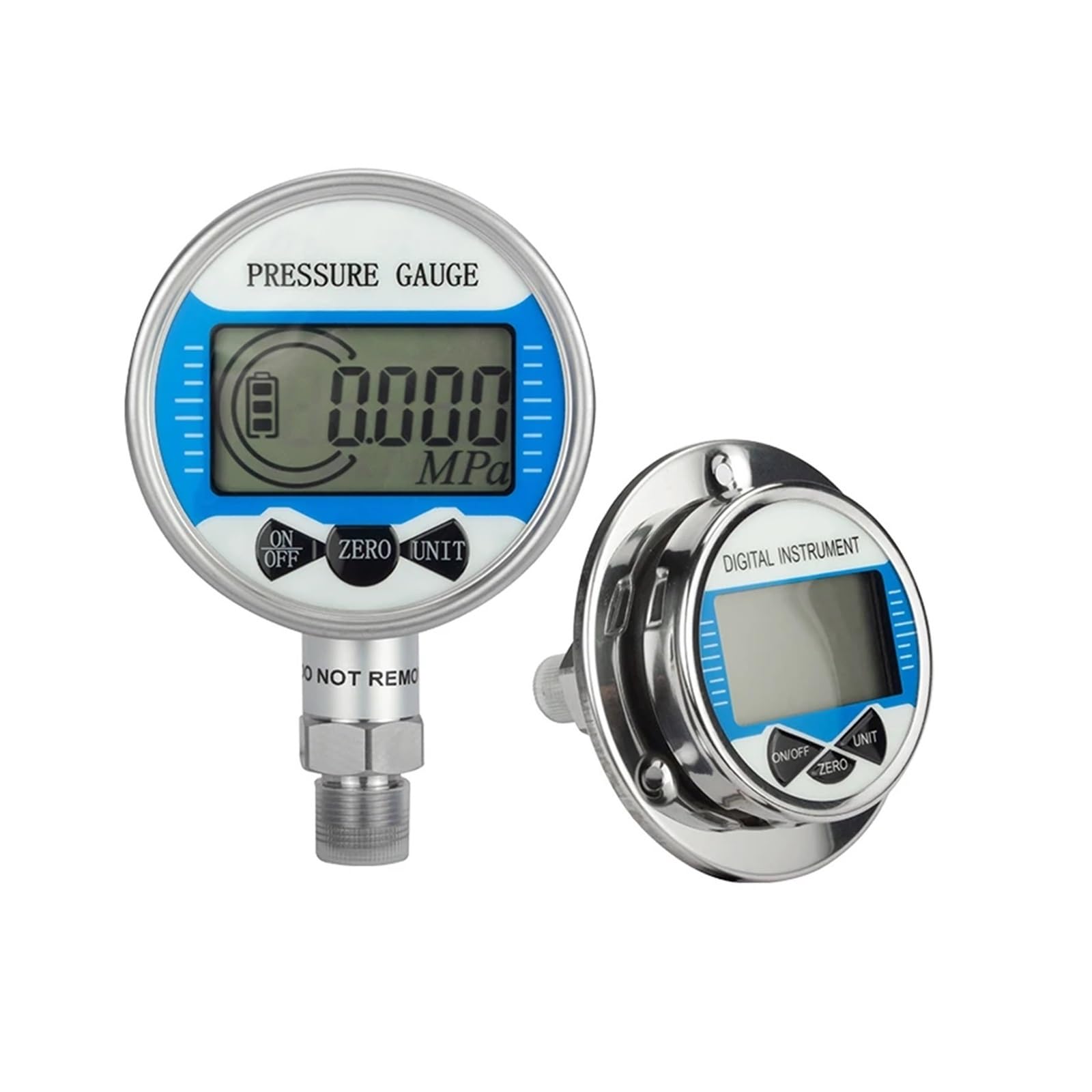 Druckmessgerät, 60mm Digitales Hydraulikmanometer 500Kpa 600Bar Druckmessgerät Messgerät G1-4 M20-1,5 NPT1-4 Digitales Manometer(Npt1-4 Axial,-0.1-1 Mpa)