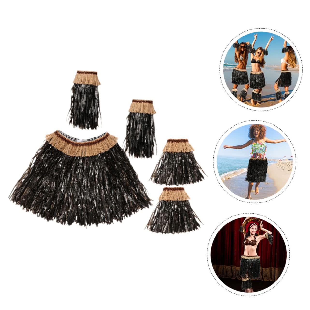 ibasenice 2 Juegos Hula Hawaiano Faldas De Para Mujer Chica Hula Falda Hula Falda Hawaiana Hula Falda Para Mujer Falda Luau Articulos De Ropa Paño Cordón Banquete