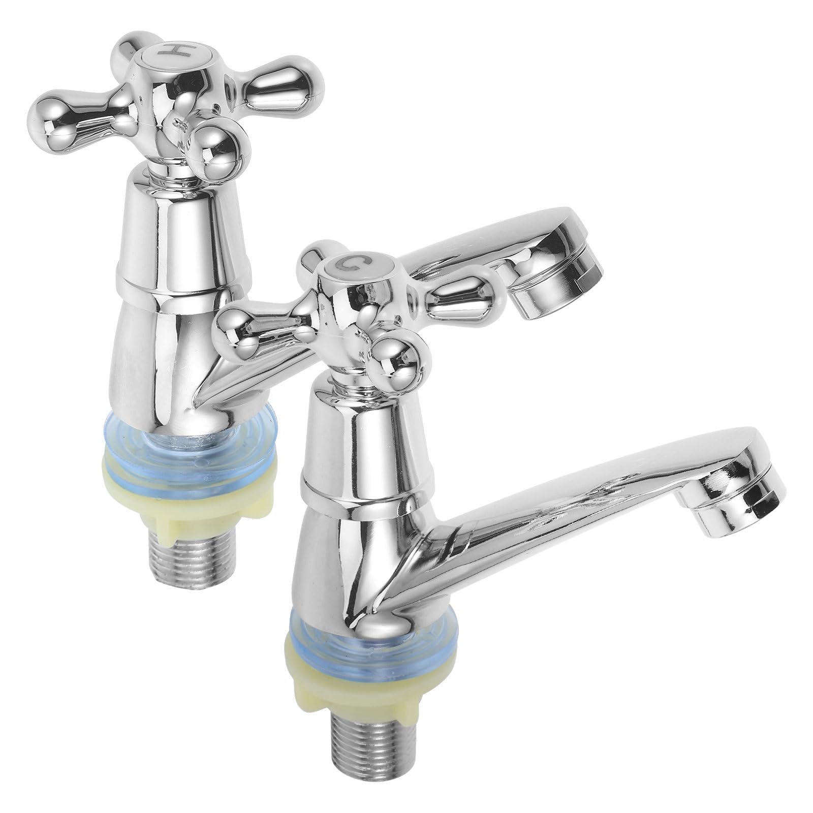 1 Pair Faucet Hot Water Basin Cold Water Tap Water Taps Bathroom Sink Face Bathroom Taps Separate Hot and Cold Taps Bathroom Sink Single Hole Set Copper, 12.50X12.00X4.20CM, 57T0017YOJ8L