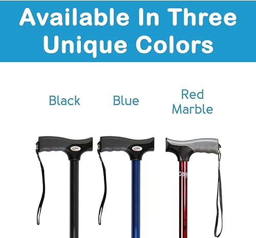Miniatura 2 de Carex Walking Cane with Pivot Cane Tip, Soft Grip - Height Adjustable Cane with Wrist Strap - Latex Free Soft Cushion Handle, Red Cane, Walking Cane