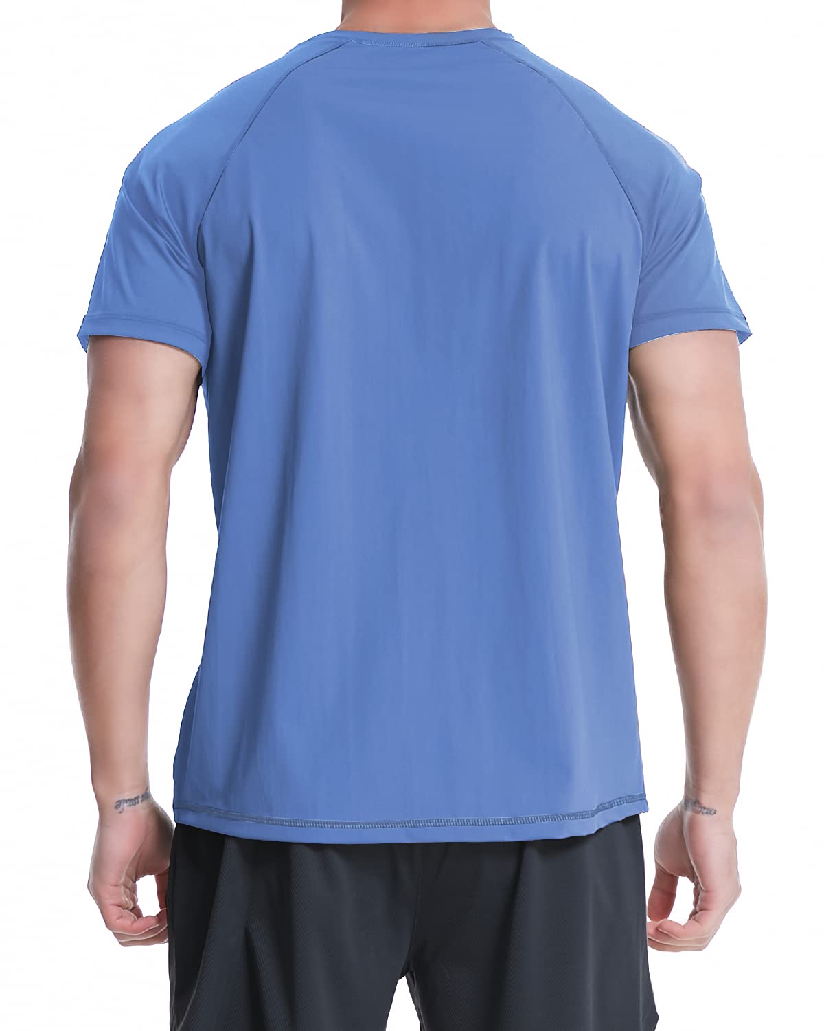 VAYAGER Camiseta de Natación de Manga UPF 50+ Corta para Hombre Secado Rápido Protección UV Solar Rendimiento al Aire Libre