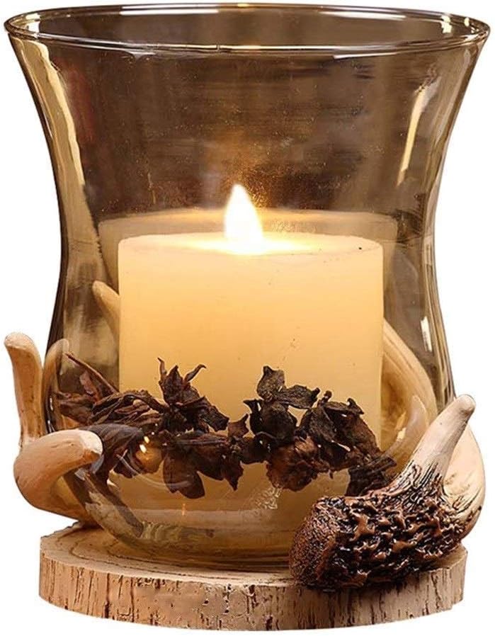 Amazon｜SMEJS 燭台、ガラスのキャンドルスティックホルダー Buringキャンドル、テーパーキャンドル、パーティーや結婚式のため