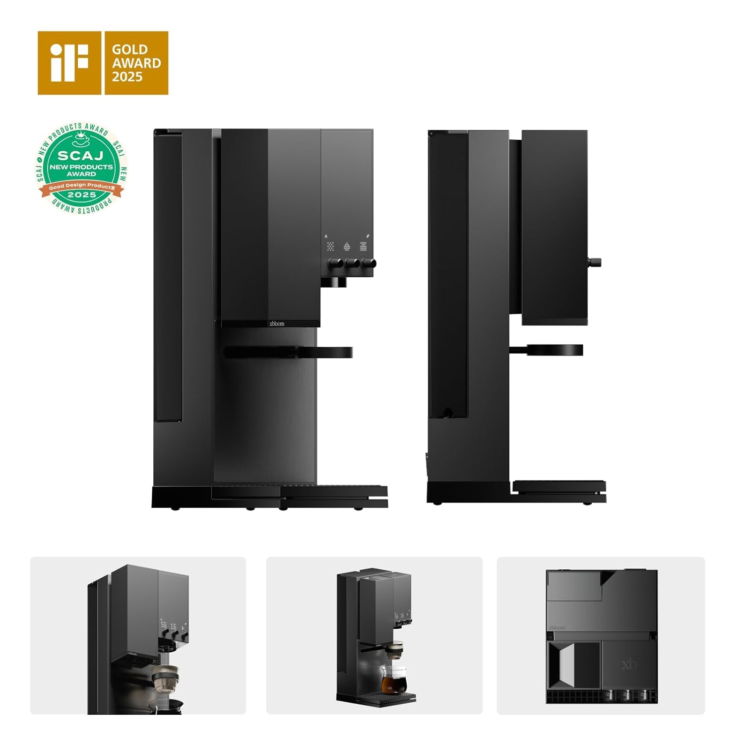 xBloom Studio – Macchina Caffè Premium 3 in 1 con Macinatore, Bilancia Integrata e 3 Livelli di Automazione – Macchina Caffè Automatica a Goccia Midnight Black 220-240V