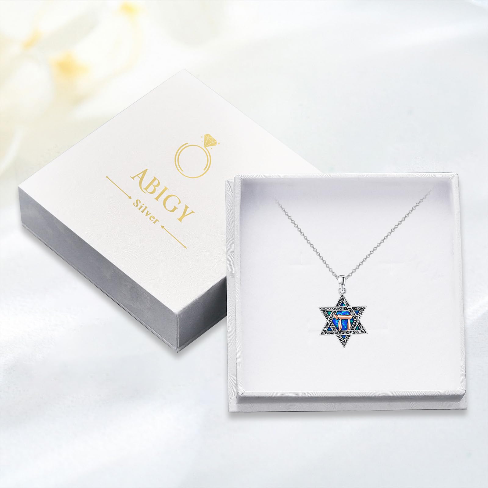 Collana a forma di stella di David, in argento Sterling 925, con ciondolo a forma di stella di David, con ciondolo a forma di stella di David, per uomo e donna