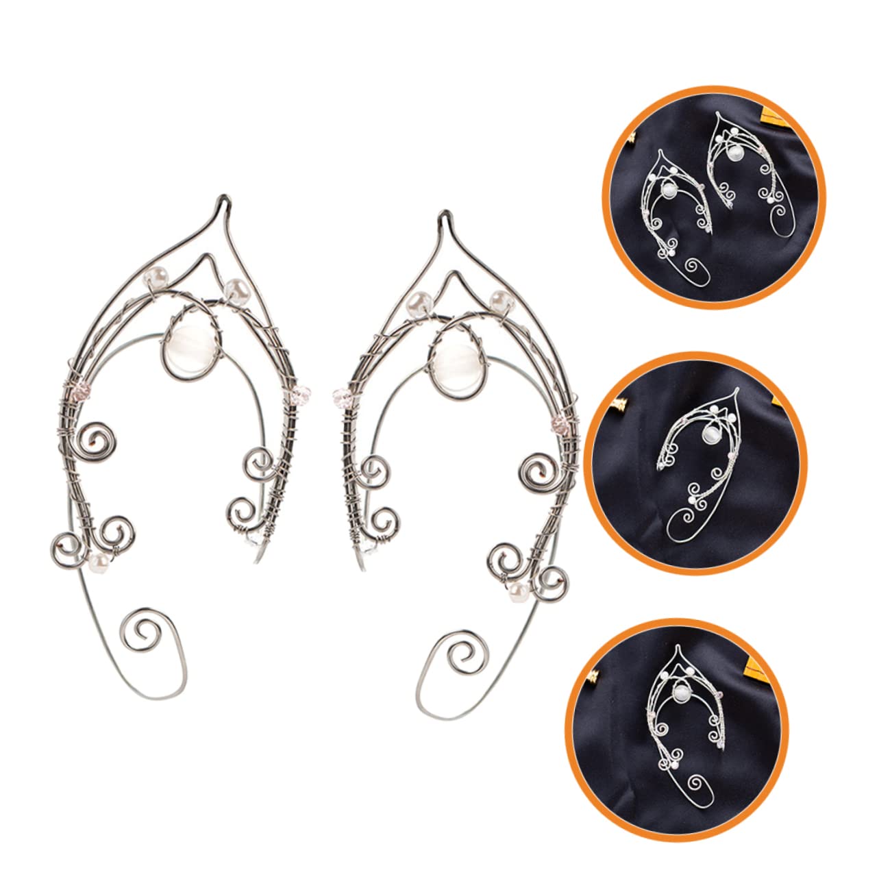 GALPADA 4 Pares De Aretes De Plata De Elfo Piercings Joyas De Plata Orejeras Orejeras Orejas De Elfo Para Mujeres Aretes De Hadas Aretes Para Mujeres Joyería De Hadas Aretes Y Envolturas