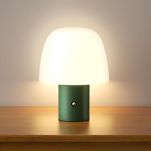 Lámpara de mesa LED portátil, lámpara de escritorio inalámbrica recargable, luz nocturna táctil de 3 colores para dormitorio, habitación de los
