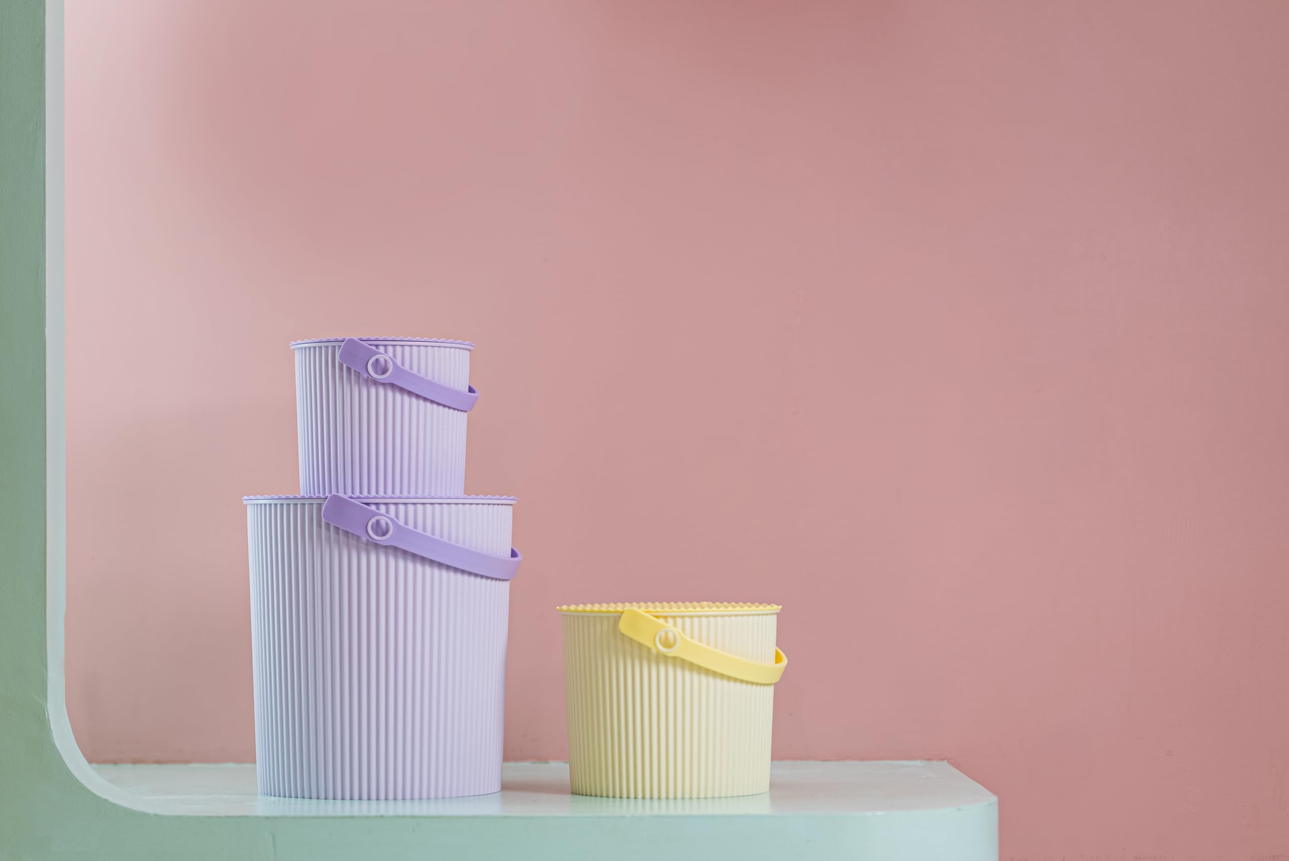 Yawata Kasei Sertevier Cubo con tapa Omni Uti LL Macaron Peach 33.0 x 31.0 x 33.8 cm (20 L) sceltevie omnioutil LL macaron fabricado en Japón