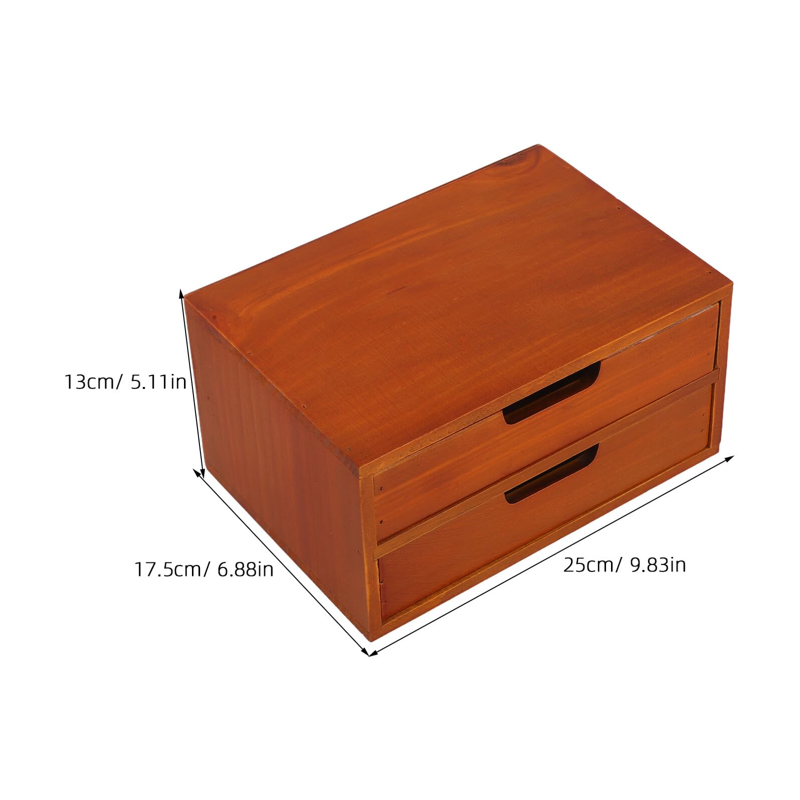 NUOBESTY Mobiletto Portaoggetti in Legno con Doppio Cassetto Cassettiera Compatta da Scrivania per Piccoli Spazi Organizer Multifunzionale per Archiviazione Ordini e Cancelleria