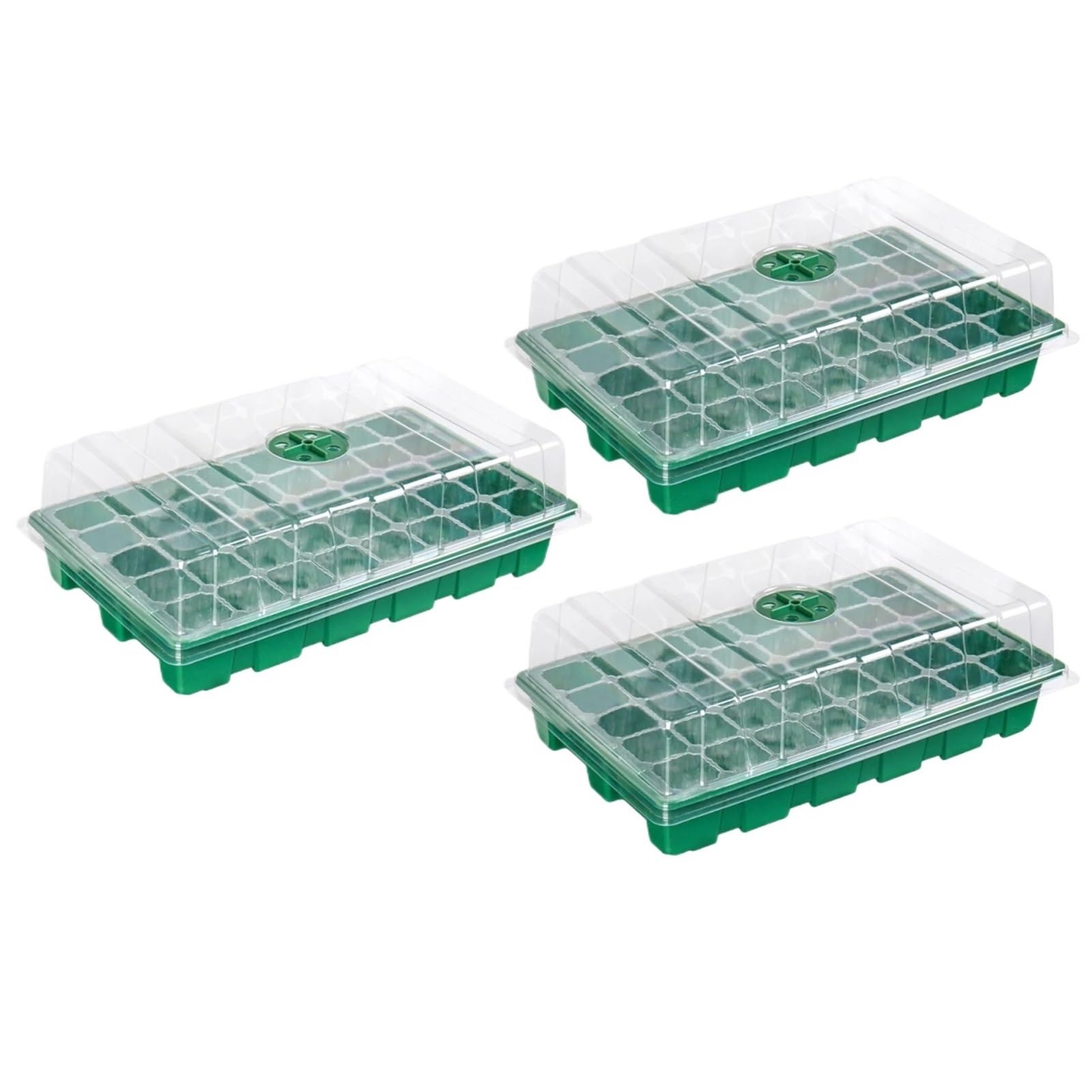 Semillero Bandeja de Semillas 3 uds., 40 Agujeros, propagador células, Crecimiento espesante, Inicio plántulas con Cubierta Transparente, Invernadero y Gar para Plantas