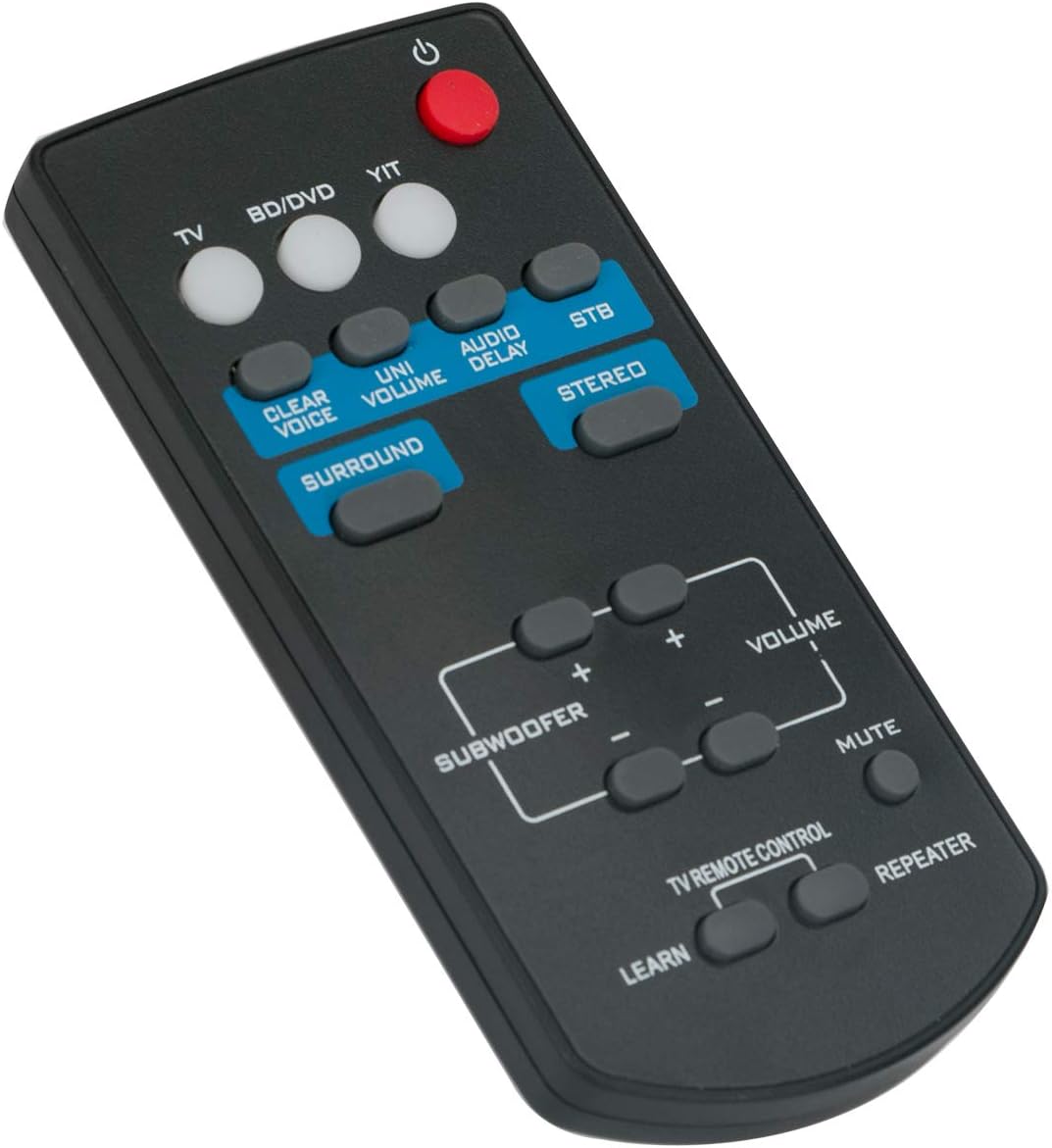 Best FSR60 WY57800 Replace Remote Control Applicable for Yamaha Soundbar ATS-1010 YAS-101 YAS-101BL YAS-CU201 ATS1010 YAS101 YAS101BL YFSR60 FSR62 ZC94940
