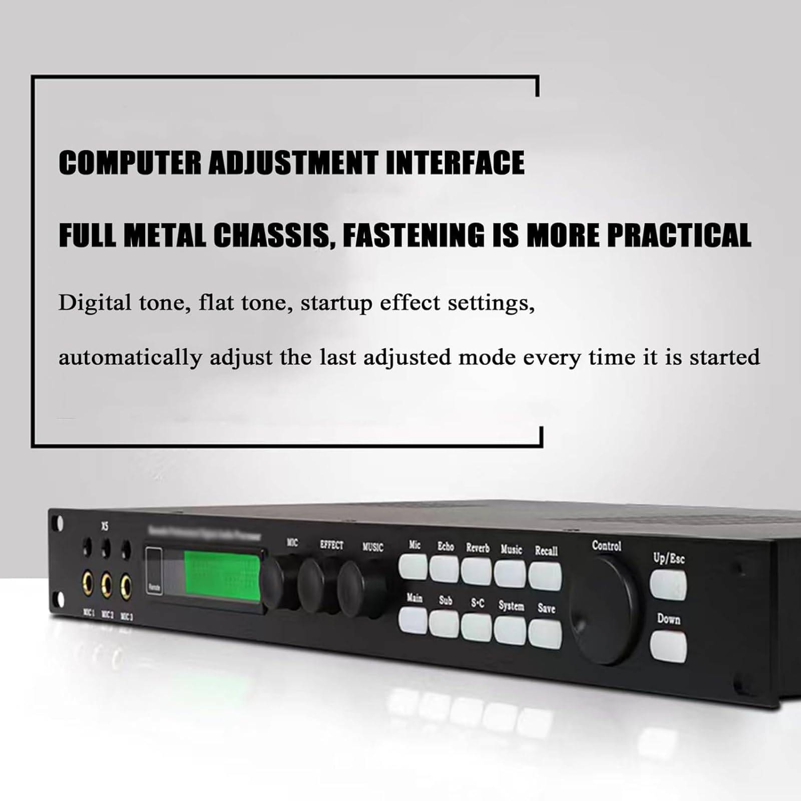 Procesador De Audio Digital De Karaoke X5, Pantalla HD, Reducción De Ruido Profesional, Efectos Digitales De Escenario, Se Puede Configurar a Través De Una Interfaz De PC para Evitar Aullidos