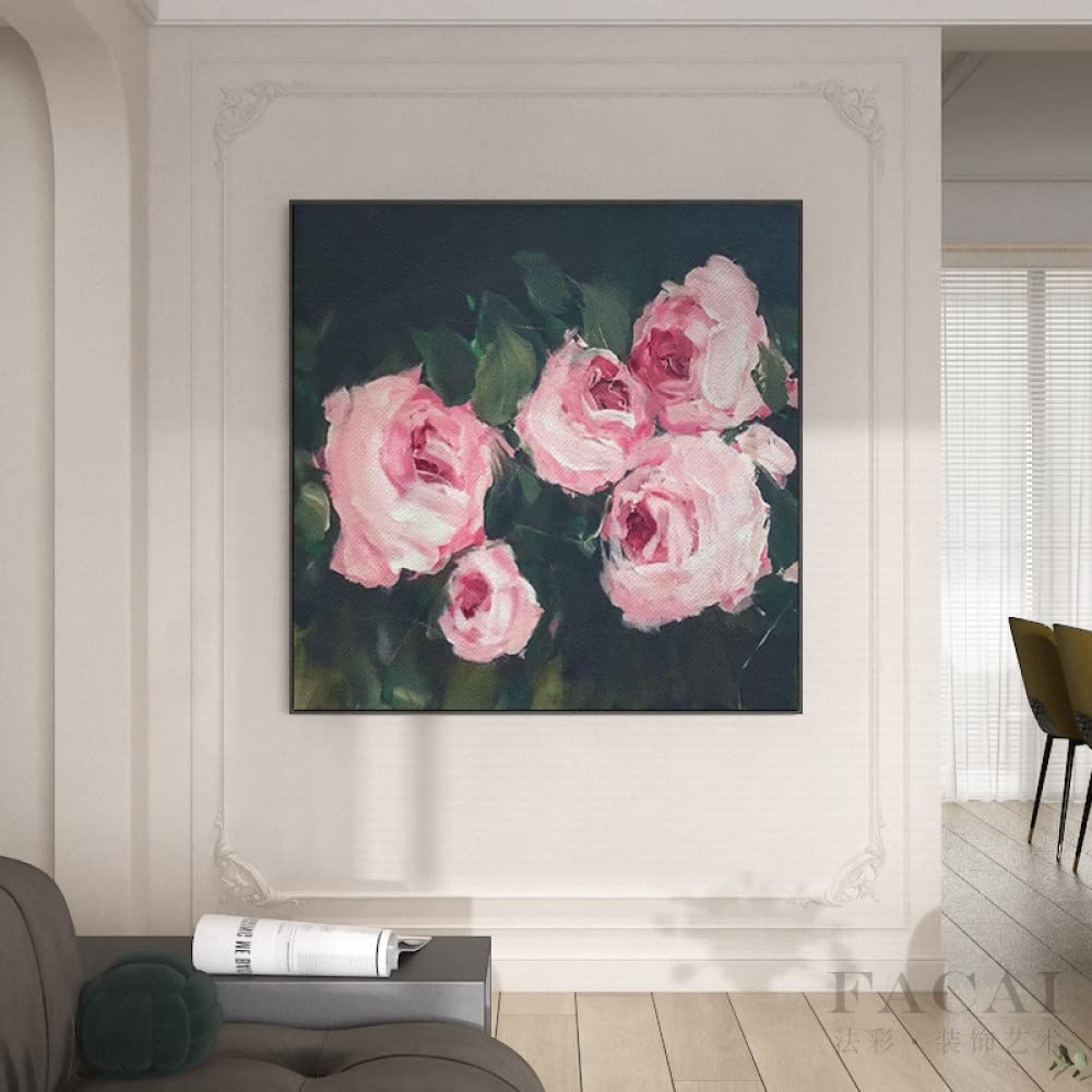 Tableau de peinture sur toile rose vintage sans cadre pour salon