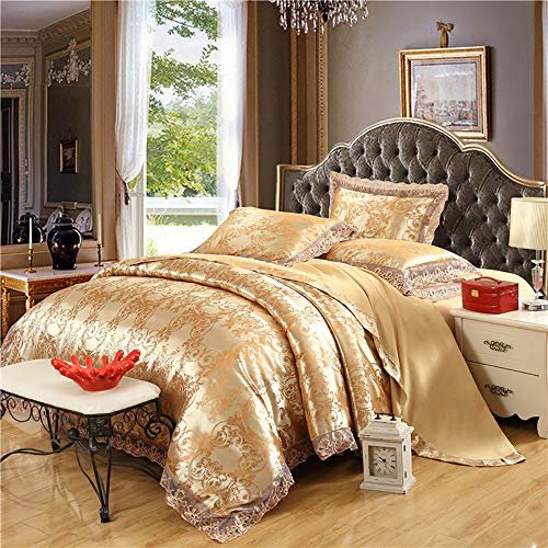 Ensembles de housse de couette en satin grand lit confort hypoallergénique