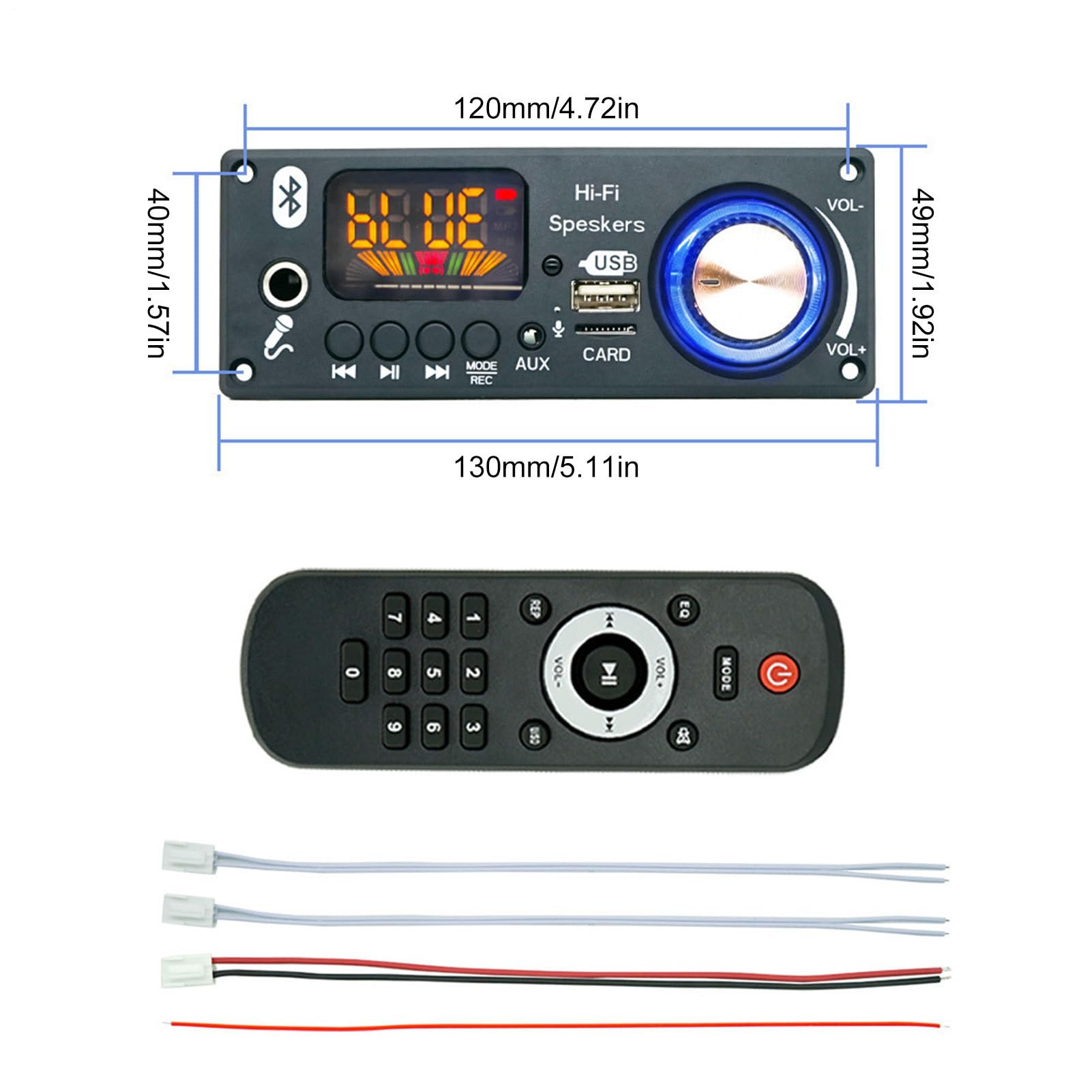 Verstärker für Anrufaufzeichnung, Audio-Verstärker-Chip | Blue-Tooth-kompatibles Modul 2 x 80 W | Anzeige der Digitalröhre mit USB-Schnittstelle | MP3-Player mit Aufnahmefunktion