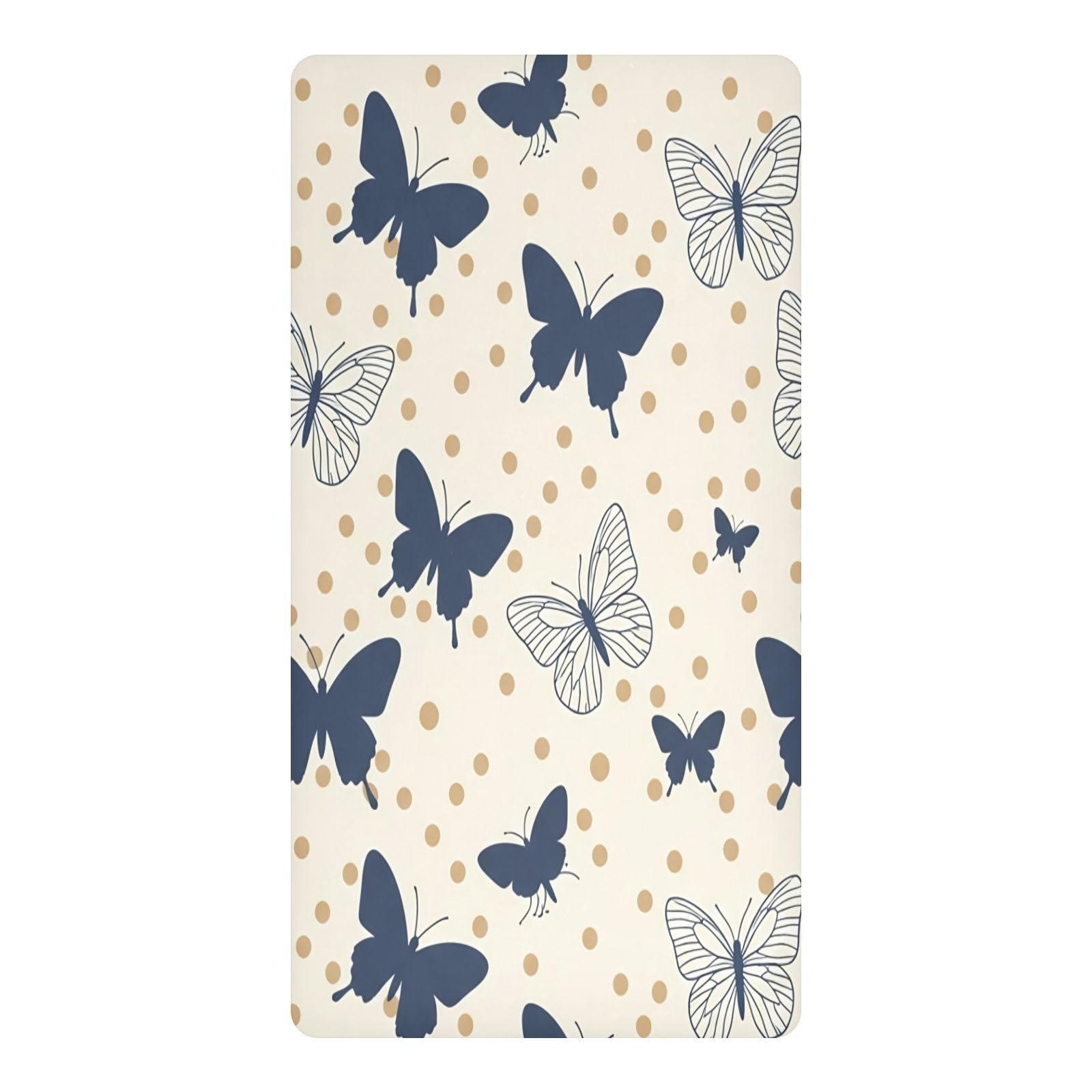JiangGgen Butterflies Baby Crib Sheet Soft Breathable Playard Sheet-S