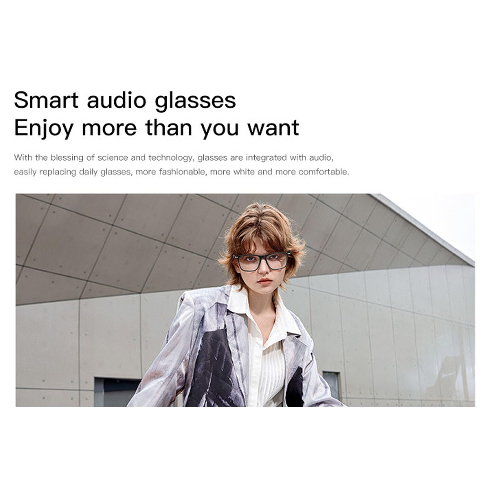 Jectse Lunettes Intelligentes, Lunettes Audio Bluetooth avec Son à Oreille Libre, étanches IP68, pour Les Appels Vocaux, L'écoute de Musique, Les études, Le Sport et Les Activités de