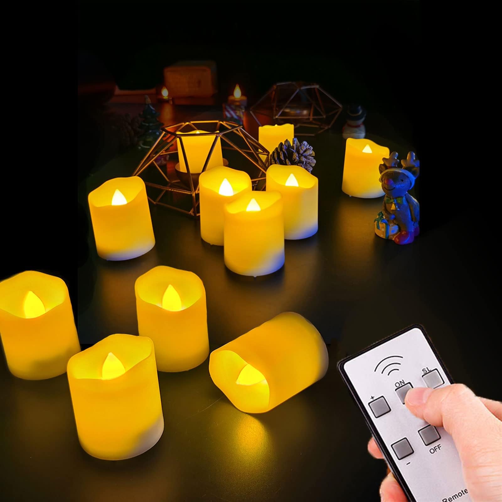 Rechargeable Flameless Tealight Battery Powered Candles with Charging