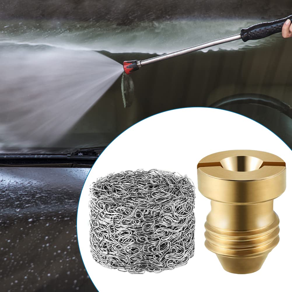 Embout De Buse D'orifice De Canon à Mousse Et Fabricant De Mousse Universel Buse à Filetage De 1.1mm Et Filtre En Gaze De Maille Pour Lance à Mousse De Neige, 3000 PSI