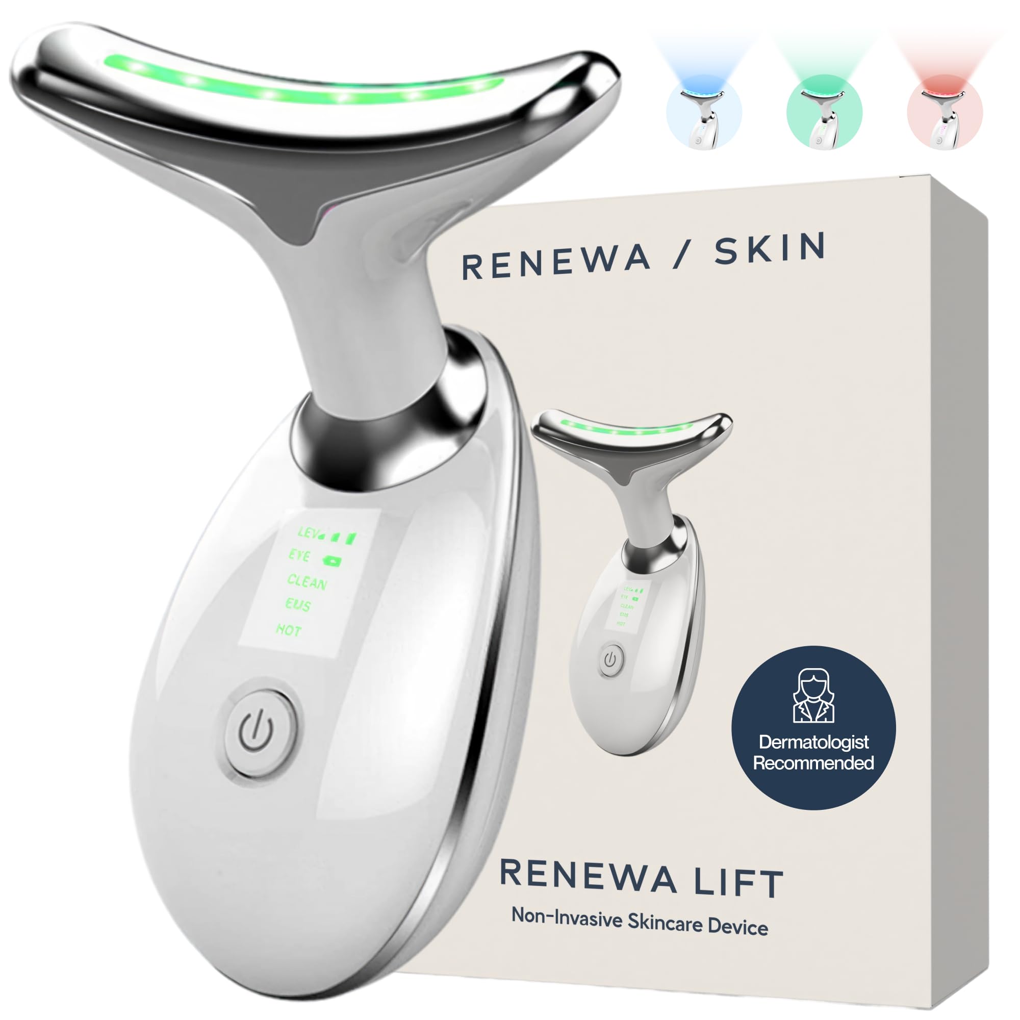 RenewaLift Face & Neck Sculpting Tool | Handheld Beauty Device with Gentle Light & Soothing Vibration | at-Home Skincare Tool for a Smoother, Refreshed, and Radiant-Looking Complexion