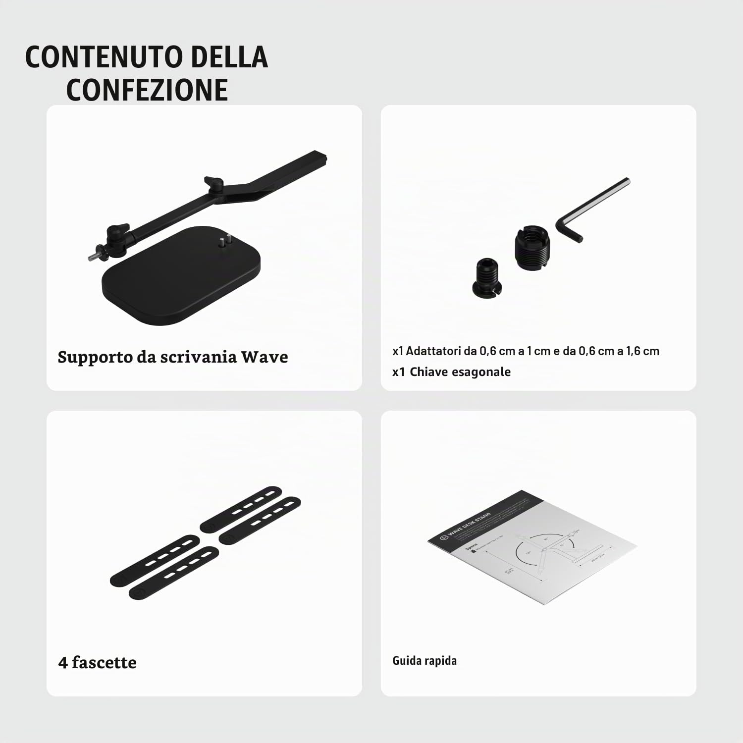 Elgato Wave Desk Stand – Supporto Regolabile per Microfoni, Compatibile con Elgato, HyperX, Rode, Fifine, Shure e altri, Compatibile con Filettature 1/4, 3/8 & 5/8, Per Registrazione/Podcast/Streaming