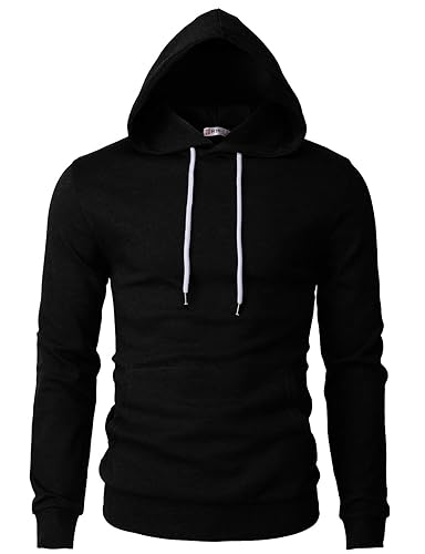 Men's Pullover Hoodie Lightweight Long Sleeve with Kangaroo Pocket Slim