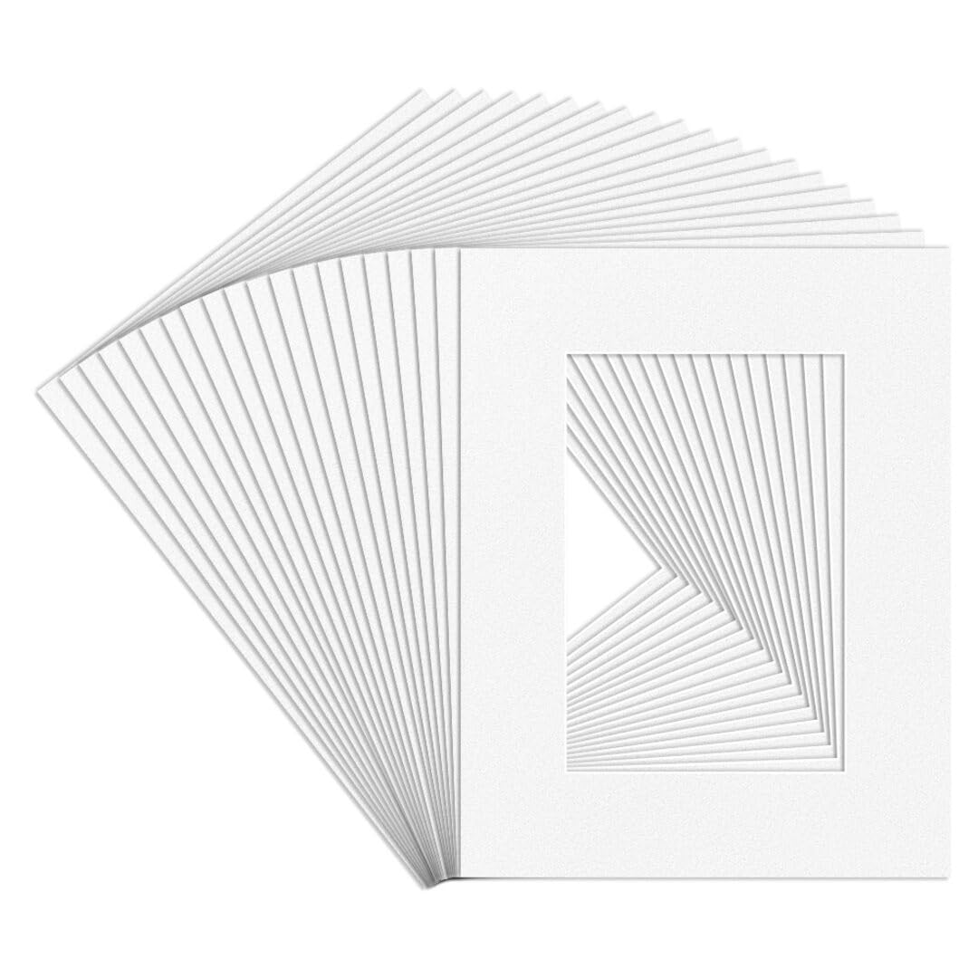 Procut Global White 9x7" Picture Mounts - Fits 6x4" Photo Size