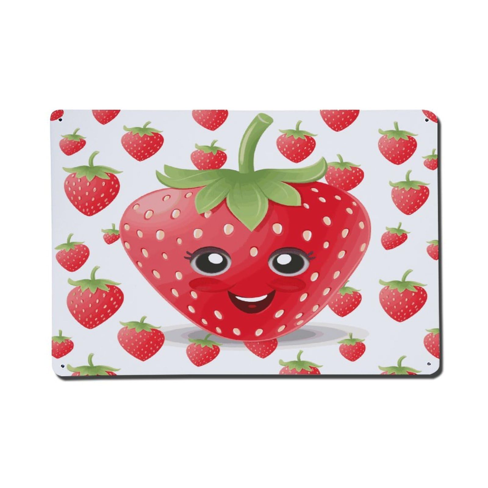 Adfgyerh Style Strawberry Metal Signs Funny, Aluminum Tin Sign Indoor Outdoor Decor, Vintage Signs For Home Office Kitchen Bar Cafe Garden Farmhouse Wall Decor