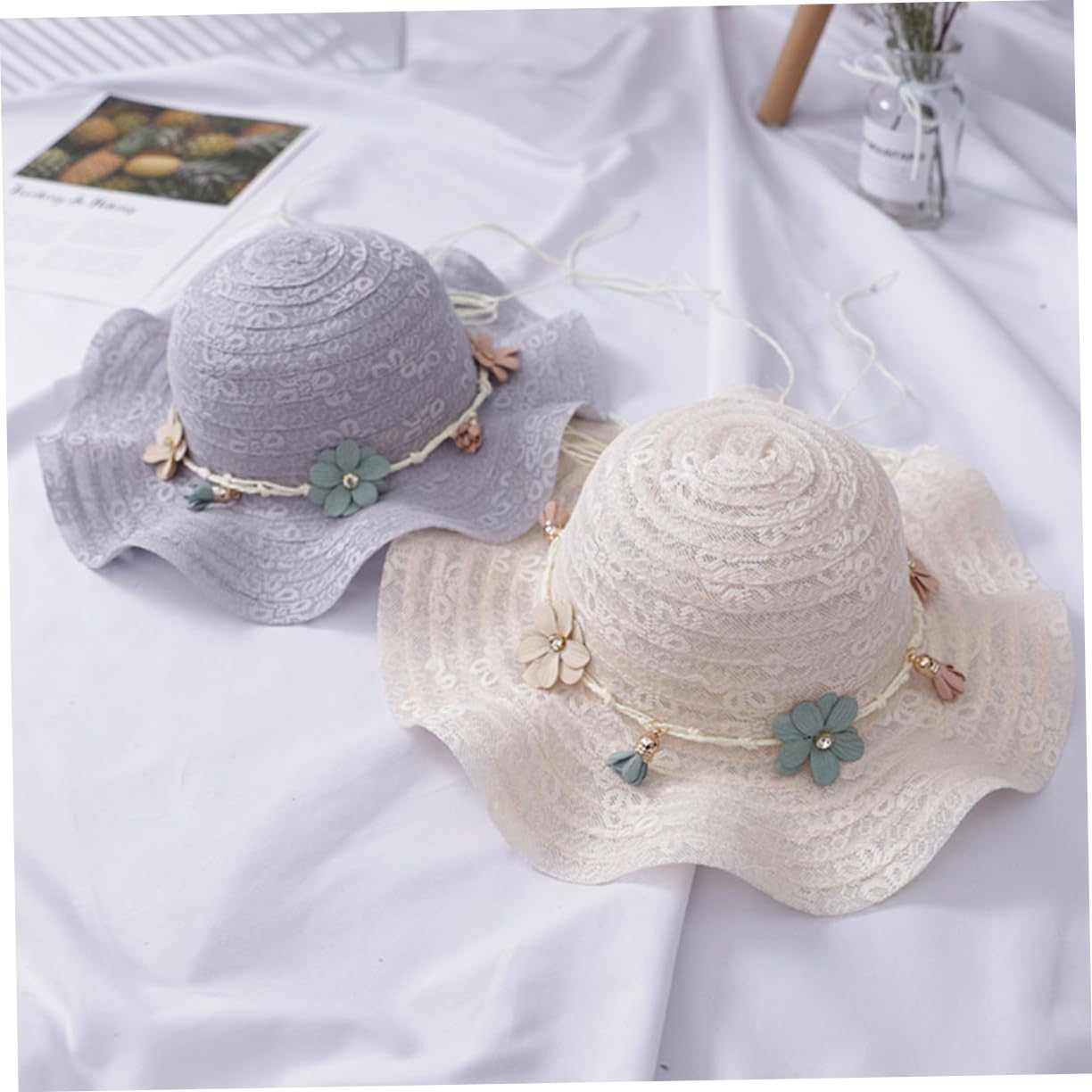 Holibanna 3pezzi Cappello Sole per Cappello Visiera Protezione UV Design per e attività all Colore Latte