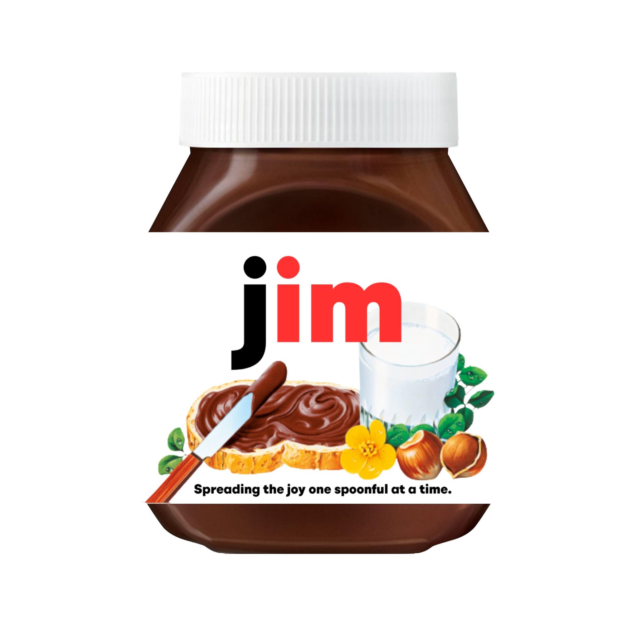 Emuworks Red, Black Premade Name Stickers Gifts: Gift Ready Custom Labels - Chocolate Spread Customised Gift, Custom Stickers For Jars, Hazelnut Cream Name Label - Christmas Gifts, Jar Not Included (Jim)
