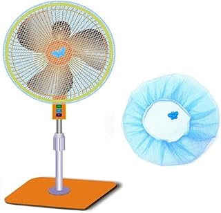 Hacent 4 PCS Family Baby Kid Finger Protector Safety Dustproof Fan Guard Net Mesh Cover, Summer Washable Dustproof Safety Fan Protection, Safety Fan Cover (Blue-4 PCS)