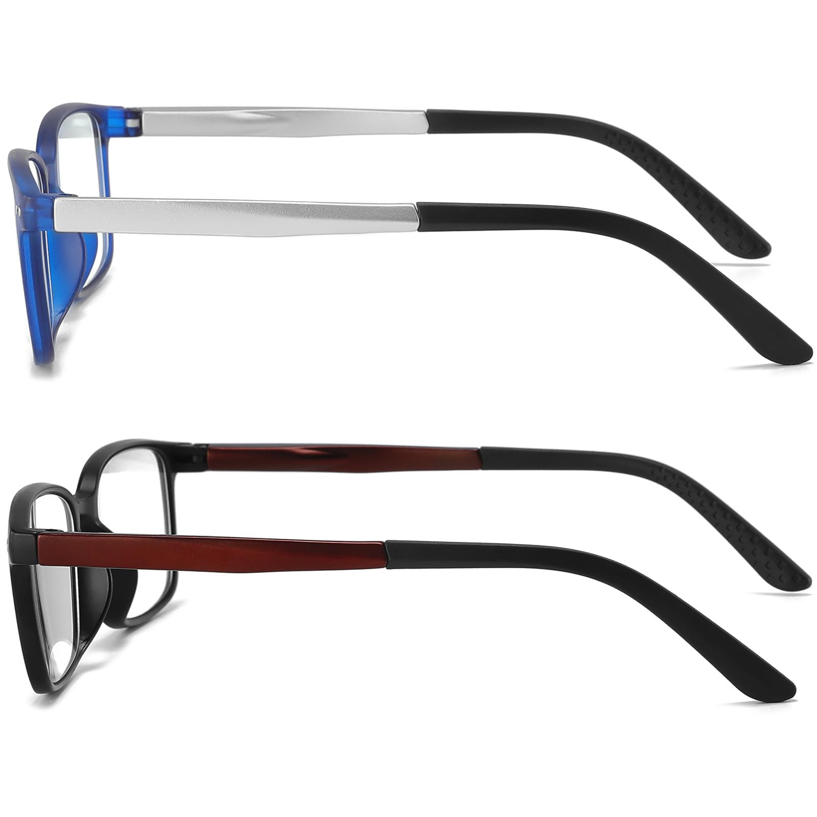 Blaulichtblockierende Lesebrille für Männer, blendfreie Computerbrille mit Federscharnier mit Etui