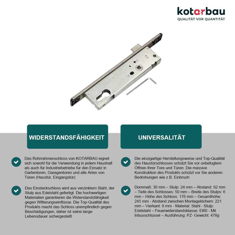 BKS - Insteekslot voordeur B-0024, 22/55 mm, PZW uitvoering, ronde voorplaat, DIN links - BKS BKS - Insteekslot voordeur B-0024, 22/55 mm, PZW uitvoering, ronde voorplaat, DIN links - BKS