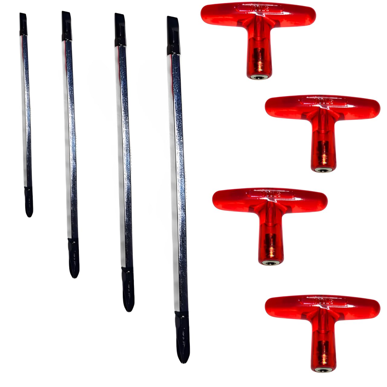 ZIODIC Reversible Screwdriver Set with Long Handles, T-Driver Kit, 4 Pieces, Red (B0D2FZS6QB) Amazon Price History, Amazon Price Tracker