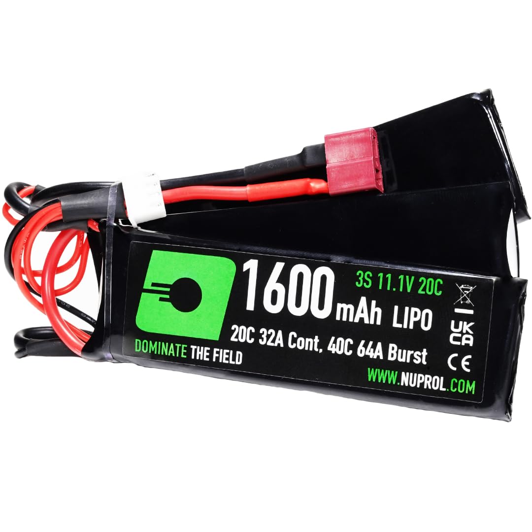 NUPROL Power - 11.1v LiPo 1600mAh 3S Deans [Rate 20C @ 32A] [Burst 40C @ 64A] - Nunchuck