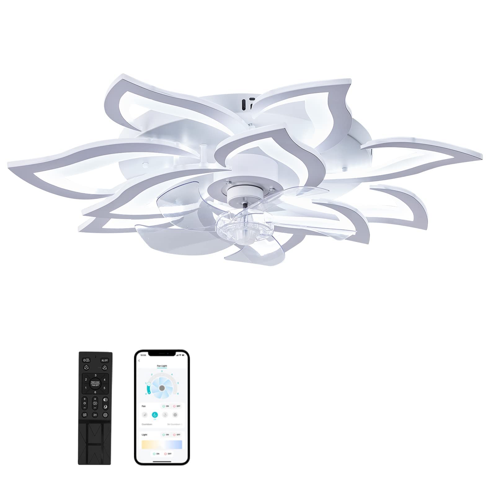 Pitosar Modern Ceiling Fans with Lights Low Profile 31.89", 100W