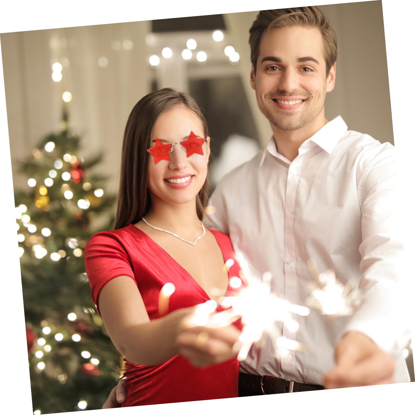 SHERCHPRY 6stücke Star Shaped Rimless Sunglasses Für Unisex Lustige Party-ausrüstung Für Unabhängigkeitstag Leicht Und Bequem Accessoires Für Festivals Und Cosplay-events