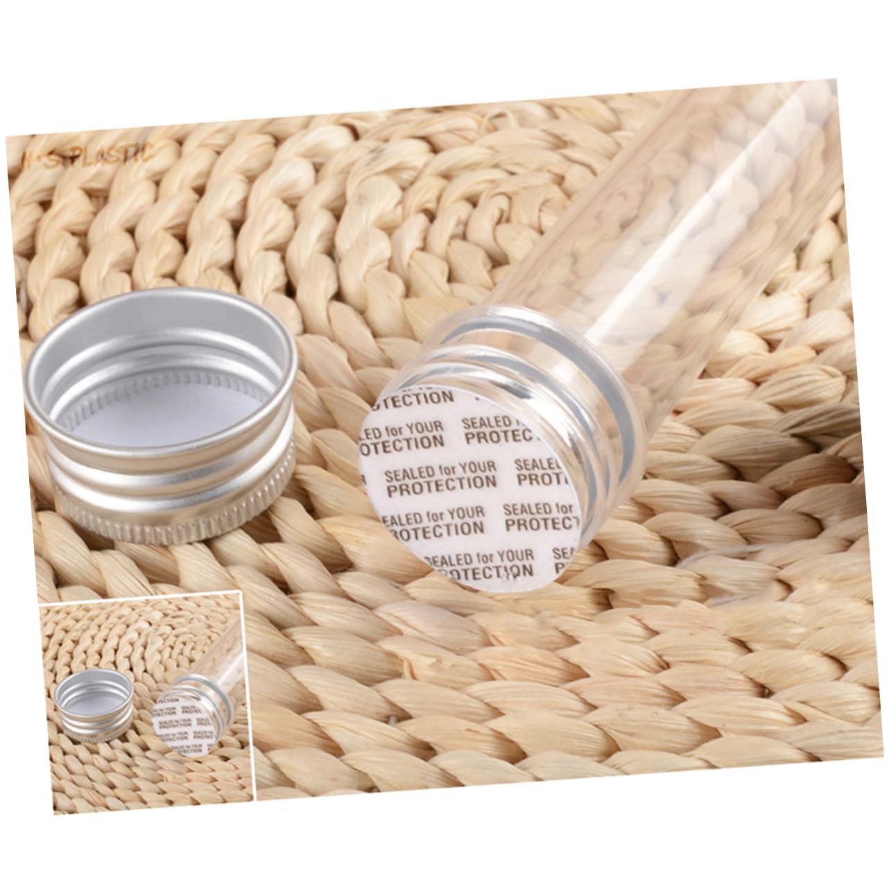 KICHOUSE 10pcs Test Tube with Cover Test Tubes with Lids Test Tube Rack Test Tubes Refillable Test Tube Bottles Containers Portable Test Tubes Clear Test Tube Mask Paste Test Tubes