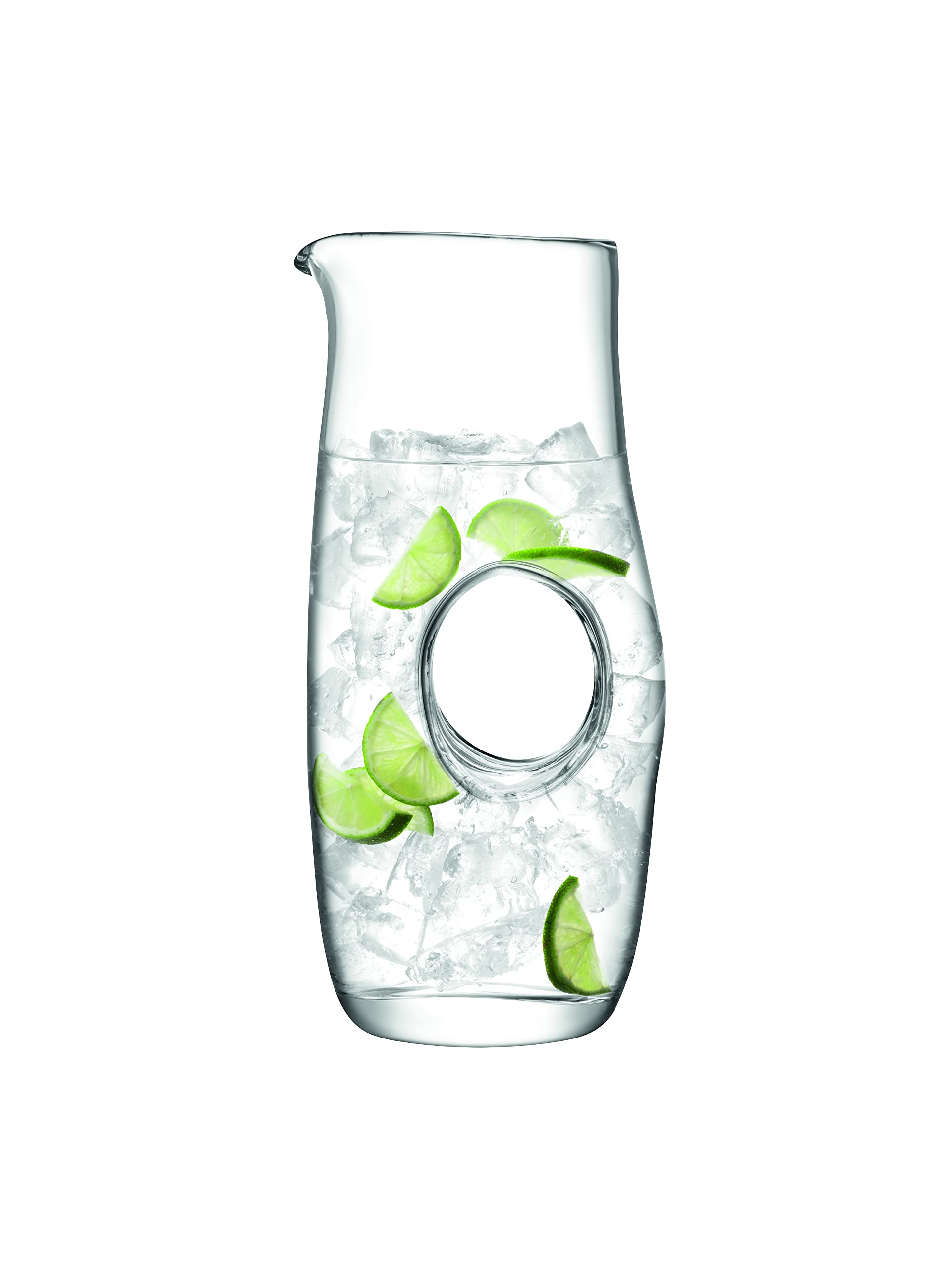 LOBERON Karaffe Mit Lilien-Prägung - Mundgeblasenes Vintage-Glas Für Getränke Oder Als Vase